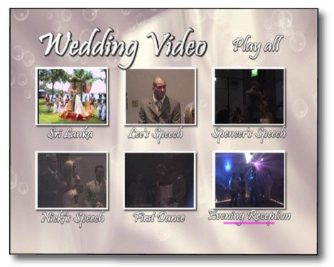 Wedding Video DVD Menu
