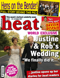 Heat Celebrity Magazine cover for Justine