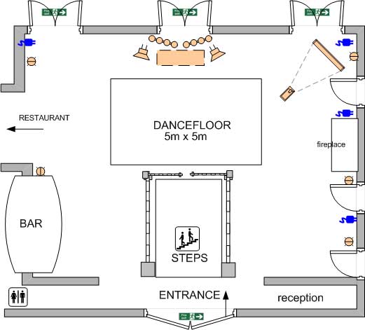 Top View of the main room as you walk into Bearwood Lakes