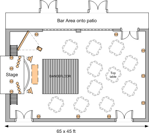 Planview of Wedding Layout at Loddon Vale